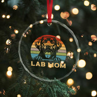 Lab Mom Crystal Glass Ornament Retro Sunset Dog Mom Gift TS12