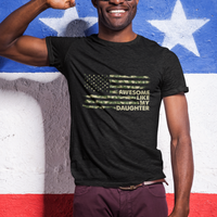 Awesome Like My Daughter Parents' Day Camo American Flag T Shirt - Wonder Print Shop