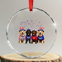 Labrador Retriever Americas 250th Anniversary Crystal Glass Ornament 4th July US 250 Years Of Freedom Dog Lovers 1776 2026