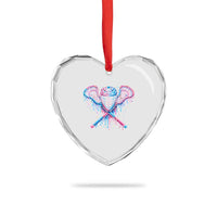 Lacrosse Drip Ice Cream Lax Helmet Sticks Sport Player Heart Crystal Glass Ornament