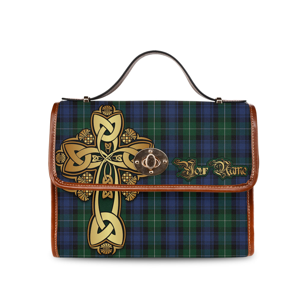 lamont-2-tartan-canvas-bag-personalize-your-name-with-golden-thistle-and-celtic-cross-canvas-bag
