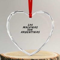 Las Malvinas Son Argentinas Heart Crystal Glass Ornament Political Statement