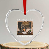Last Day of School Teacher Feral Raccoon Heart Crystal Glass Ornament Funny End of Year Summer Break Gift