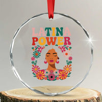 Latina Power Crystal Glass Ornament Floral Hispanic Heritage TS02