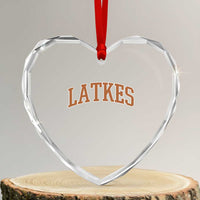 Latkes Heart Crystal Glass Ornament Funny Hanukkah Gift Jewish Holiday Food Apparel - Wonder Print Shop