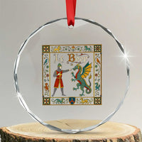 Le Boop Medieval Knight Dragon Fantasy Book Lover Humor Crystal Glass Ornament