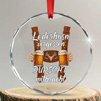 Lederhosen Forgotten Oktoberfest Crystal Glass Ornament Durscht Mitbracht Funny Beer Drinking TS02