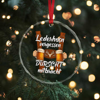 Lederhosen Forgotten Oktoberfest Crystal Glass Ornament Durscht Mitbracht Funny Beer Drinking TS02