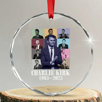 Legacy of Charlie Kirk Crystal Glass Ornament 1993 2025 Memorial Pop Art Tribute Graphic TS02