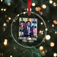 Legacy of Charlie Kirk Crystal Glass Ornament 1993 2025 Memorial Pop Art Tribute Graphic TS02