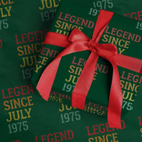 Legend Since July 1975 Wrapping Paper Roll Vintage Retro 50th Birthday Gifts - Wonder Print Shop