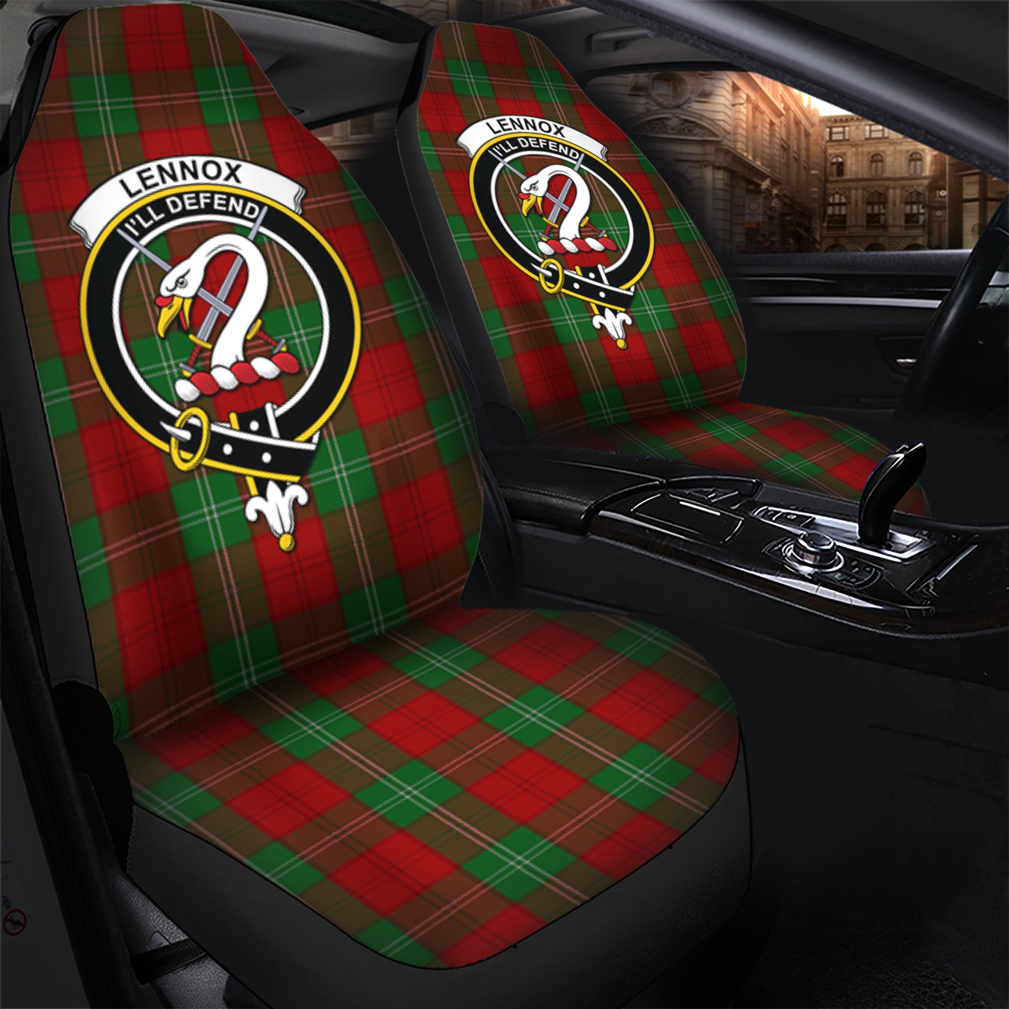 Lennox Clan Tartan Car Seat Cover, Family Crest Tartan Seat Cover TS23