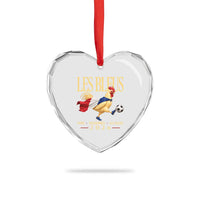 Les Bleus 2026 France Soccer Heart Crystal Glass Ornament Rooster Wearing French Flag Patriotic Football Fan Graphic