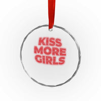 Lesbian Crystal Glass Ornament Kiss More Girls Funny Pride Month TS10