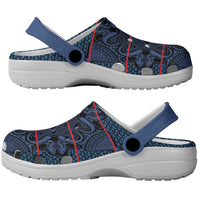 Lesotho Seanamarena - Motlatsi Clogs Shoes Basotho Traditional Blanket Style - Blue - Wonder Print Shop