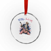 Let Freedom Rock George Washington Rock Star Crystal Glass Ornament Funny Electric Guitar Player American Flag Suit 1776 to 2026 Semiquincentennial