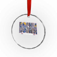 Lets Go Bosnia Heritage Hajmo Bosno Cultural Mosaic Pattern Crystal Glass Ornament Bosnia Herzegovina Map Soccer Lover Football Fan