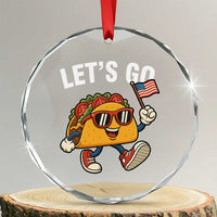 Let’s Go Taco Patriotic Crystal Glass Ornament Funny 4th of July Food Humor - Wonder Print Shop