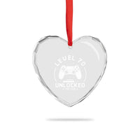 Level 70 Unlocked Video Gamer 70th Birthday Gift Heart Crystal Glass Ornament Vintage 1956 70 Year Old Gift