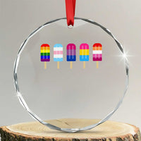 LGBT Rainbow Popsicles Crystal Glass Ornament Summer Ice Cream LGBTQ Pride Ally TS10