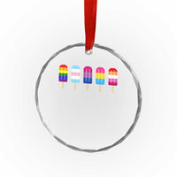LGBT Rainbow Popsicles Crystal Glass Ornament Summer Ice Cream LGBTQ Pride Ally - Wonder Print Shop