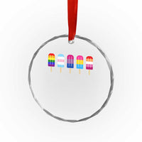 LGBT Rainbow Popsicles Crystal Glass Ornament Summer Ice Cream LGBTQ Pride Ally TS10
