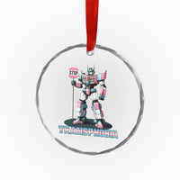 LGBTQ Trans Crystal Glass Ornament Stop Transphobia Trans Rights Social Justice - Wonder Print Shop