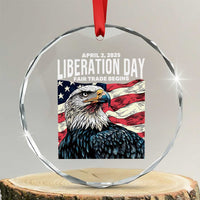Liberation Day April 2 2025 Crystal Glass Ornament Fair Trade Patriotic American Eagle USA Flag TS02