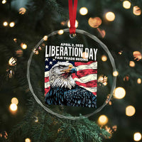Liberation Day April 2 2025 Crystal Glass Ornament Fair Trade Patriotic American Eagle USA Flag - Wonder Print Shop