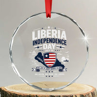 Liberia Independence Day July 26 Patriotic Pride Crystal Glass Ornament