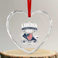 Liberia Independence Day July 26 Patriotic Pride Heart Crystal Glass Ornament