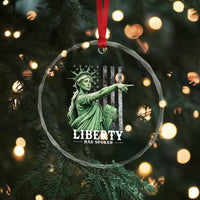 Liberty Has Spoken Crystal Glass Ornament Funny Basketball Statue of Liberty Pointing Meme