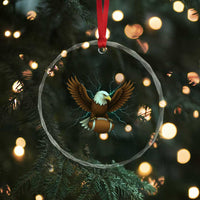 Lightning Eagle Holding Crystal Glass Ornament Football Player Gift - Wonder Print Shop