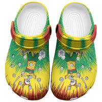 Lithuania Christmas Tie Dye Clogs Shoes Skeleton Soccer Goal Celebration Santa Hat - Wonder Print Shop