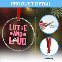 Little And Loud Quote Crystal Glass Ornament Cheerleader Girl Sports Gift TS12
