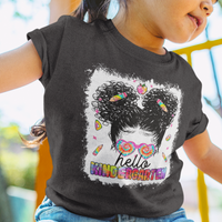 Hello Kindergarten T Shirt For Kid Messy Bun Girl Tie Dye 1st Day Of School - Wonder Print Shop