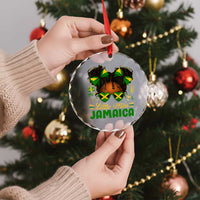 Little Miss Jamaica Crystal Glass Ornament Proud Jamaican Afro Black Girls Jamaica Flag Pride - Wonder Print Shop