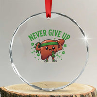 Liver Cancer Awareness Transplant Support Crystal Glass Ornament Never Give Up Nurse Gift