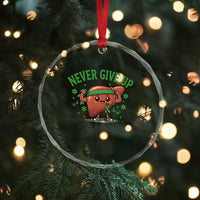 Liver Cancer Awareness Transplant Support Crystal Glass Ornament Never Give Up Nurse Gift