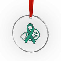 Liver Cancer Strong Nurse Warrior Crystal Glass Ornament Stethoscope Healthcare Support Gift