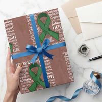 Liver Cancer Support Gift Wrapping Paper Roll Fearless Unbreakable Warrior Hope
