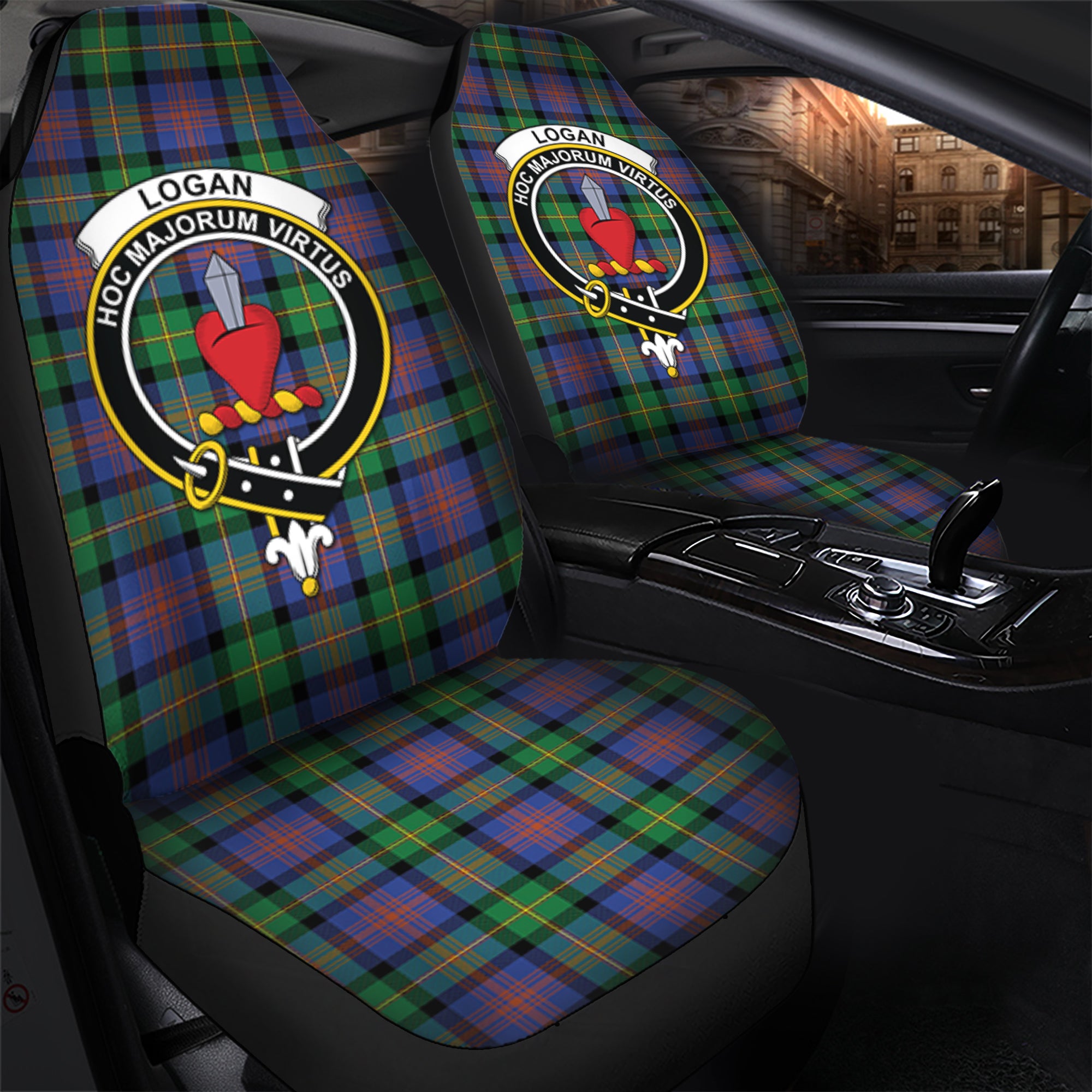 Logan Ancient Clan Tartan Car Seat Cover, Family Crest Tartan Seat Cover TS23