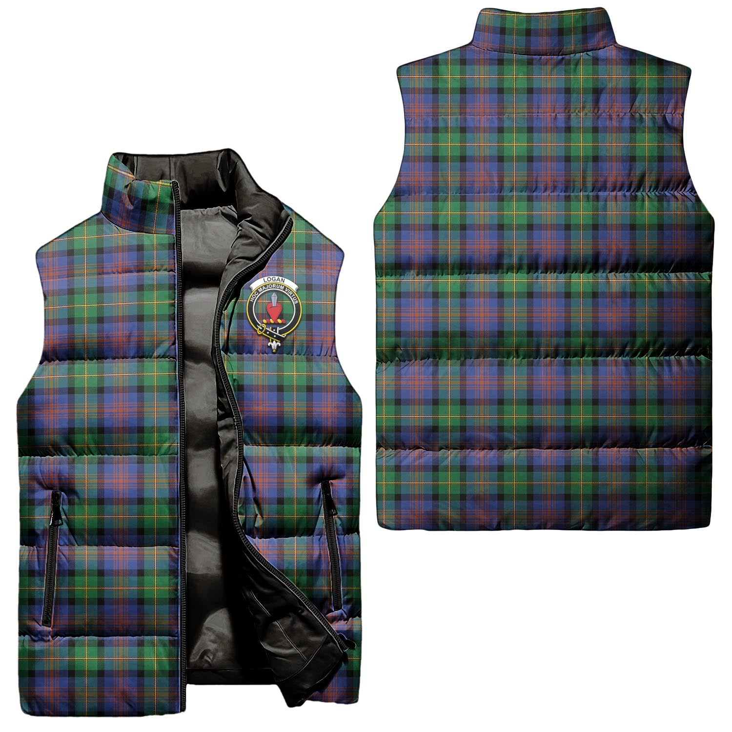 logan-ancient-clan-puffer-vest-family-crest-plaid-sleeveless-down-jacket