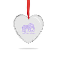Love Never Forgets Elephant Mandala Heart Crystal Glass Ornament Animal Lover Gift