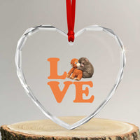 Love Punch the Baby Monkey Heart Crystal Glass Ornament Cute Hugging Plush Toy Viral Friendship