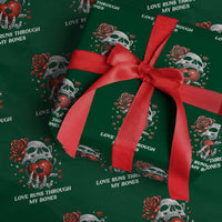 Love Runs Through My Bones Wrapping Paper Roll Funny Skeleton Soccer Gift