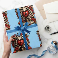 Love Runs Through My Bones Wrapping Paper Roll Funny Skeleton Soccer Player Gift