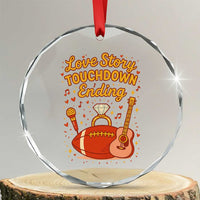 Love Story Touchdown Ending Crystal Glass Ornament Football And Music Engagement TS02