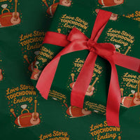 Love Story Touchdown Ending Wrapping Paper Roll Football And Music Engagement - Wonder Print Shop