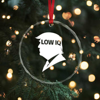 Low IQ Political Silhouette Profile Humor Crystal Glass Ornament Satirical Politics Subtle Hate